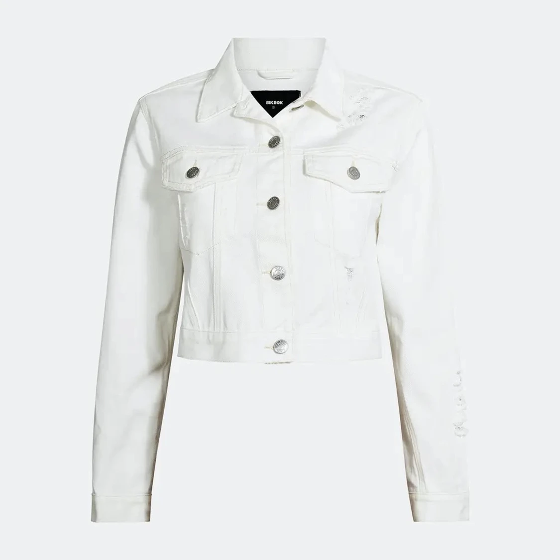 Vit croppad jeansjacka strl M - 91