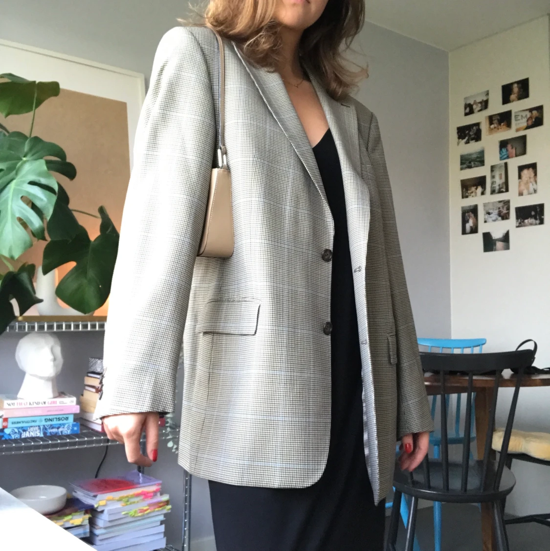 Rutig oversized kavaj - 90