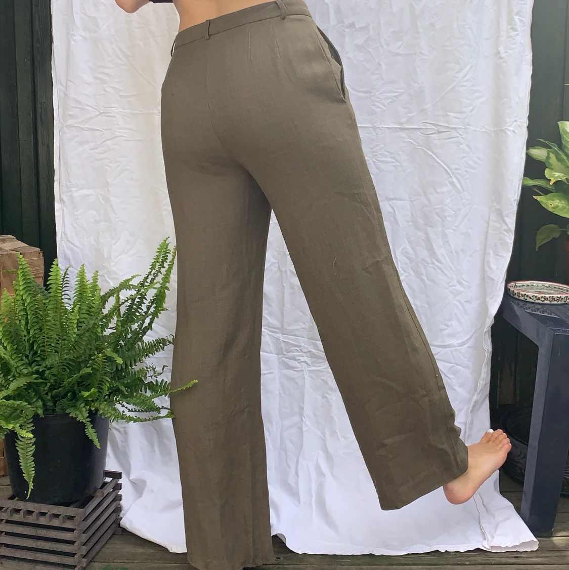 Gröna linnebyxor - 91