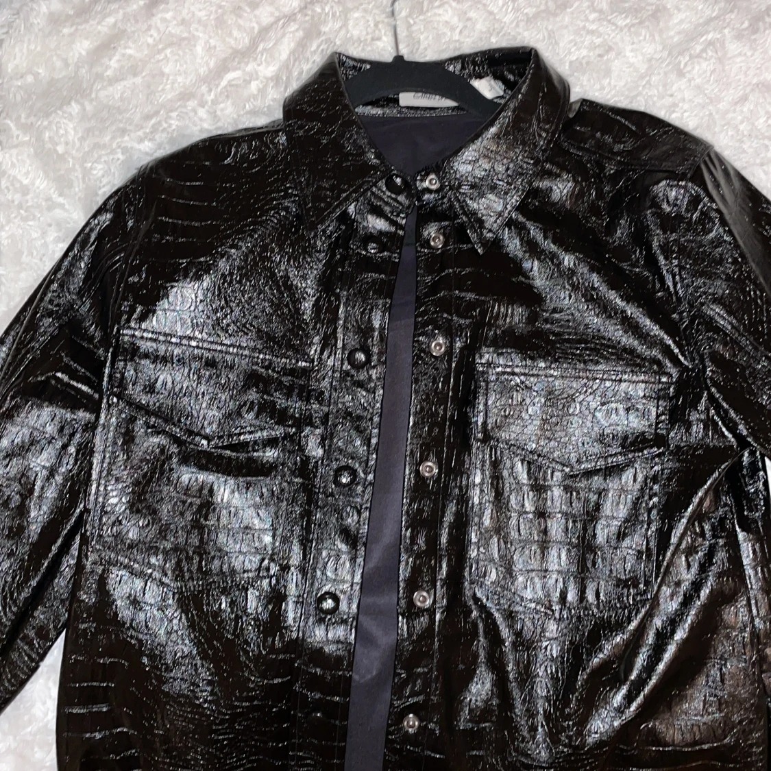 Svart läder skjorta 