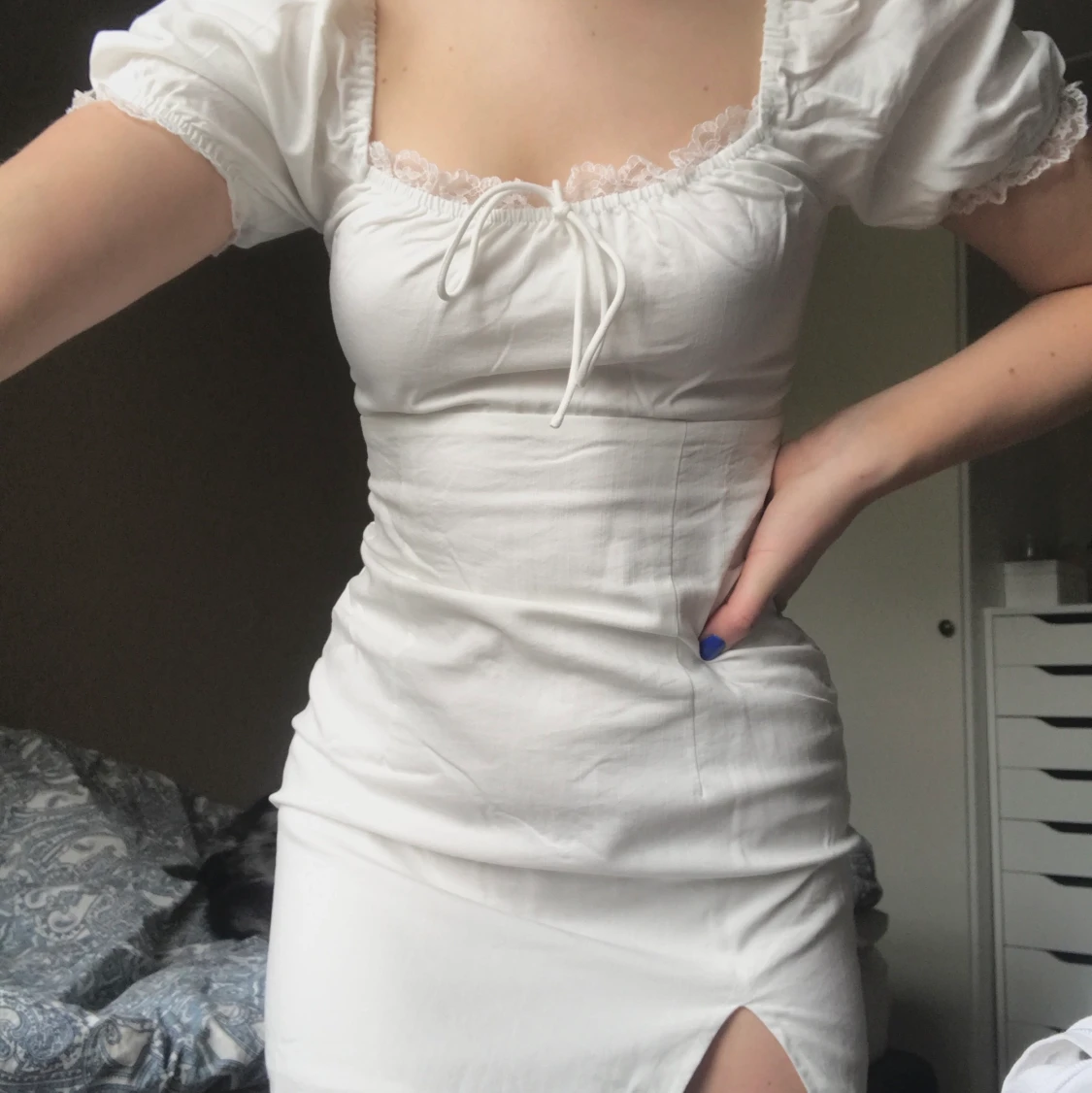 Vit sommarklänning strl 34