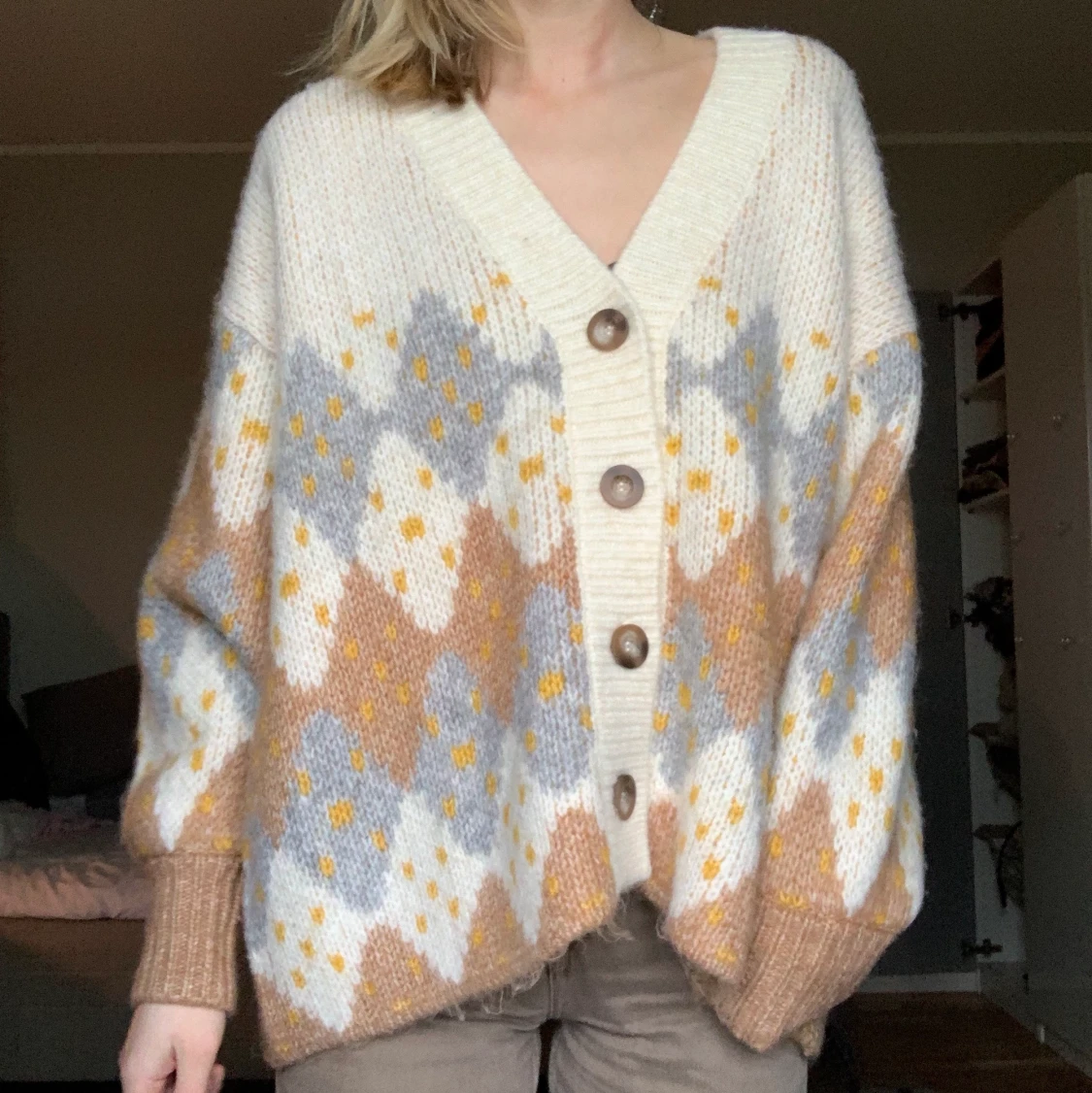 Stickad cardigan - 90