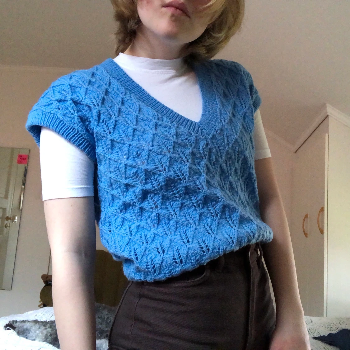 Trendig himmelsblå pullover  - 91