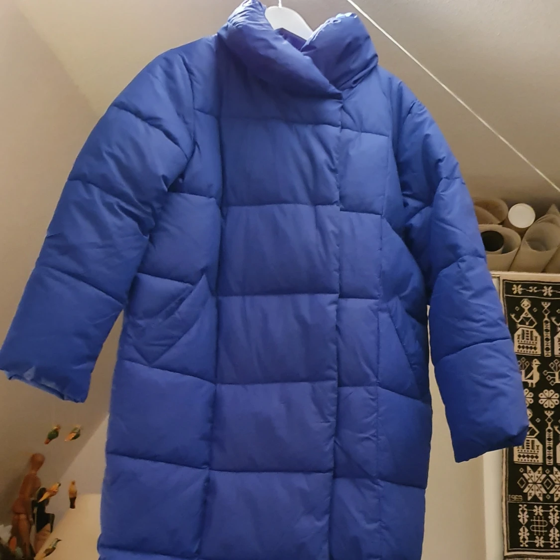 Unik long blue puffer jacka 