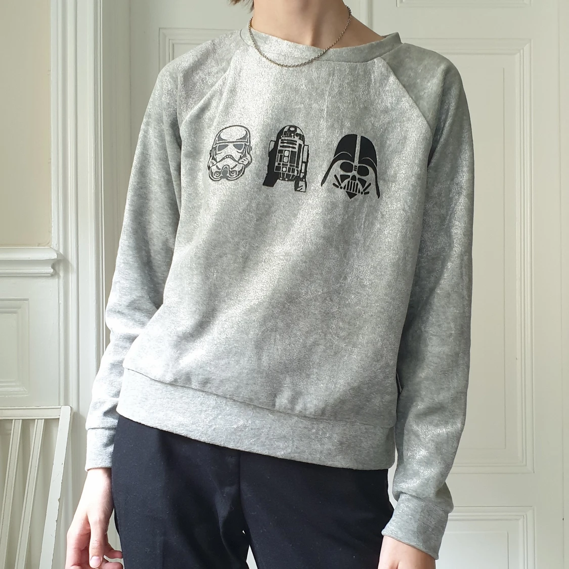 Star Wars sweatshirt i silver  - 90