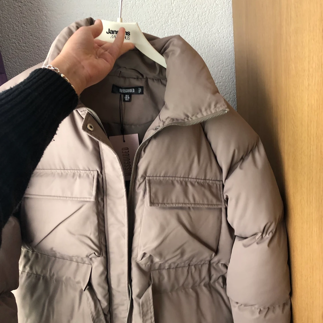 Puffer jacket med skärp - 91