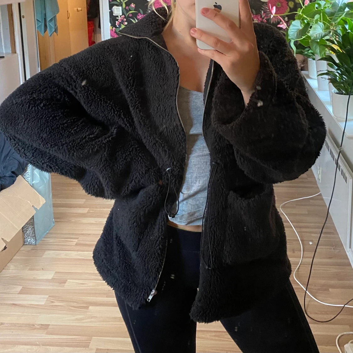 Svart fårjacka/kofta