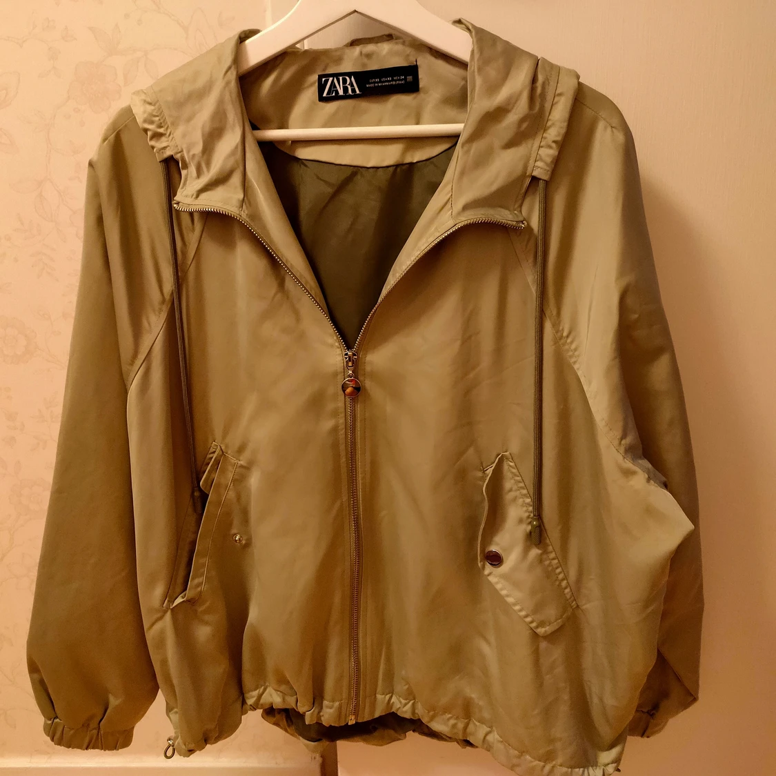 Zara green raincoat XS