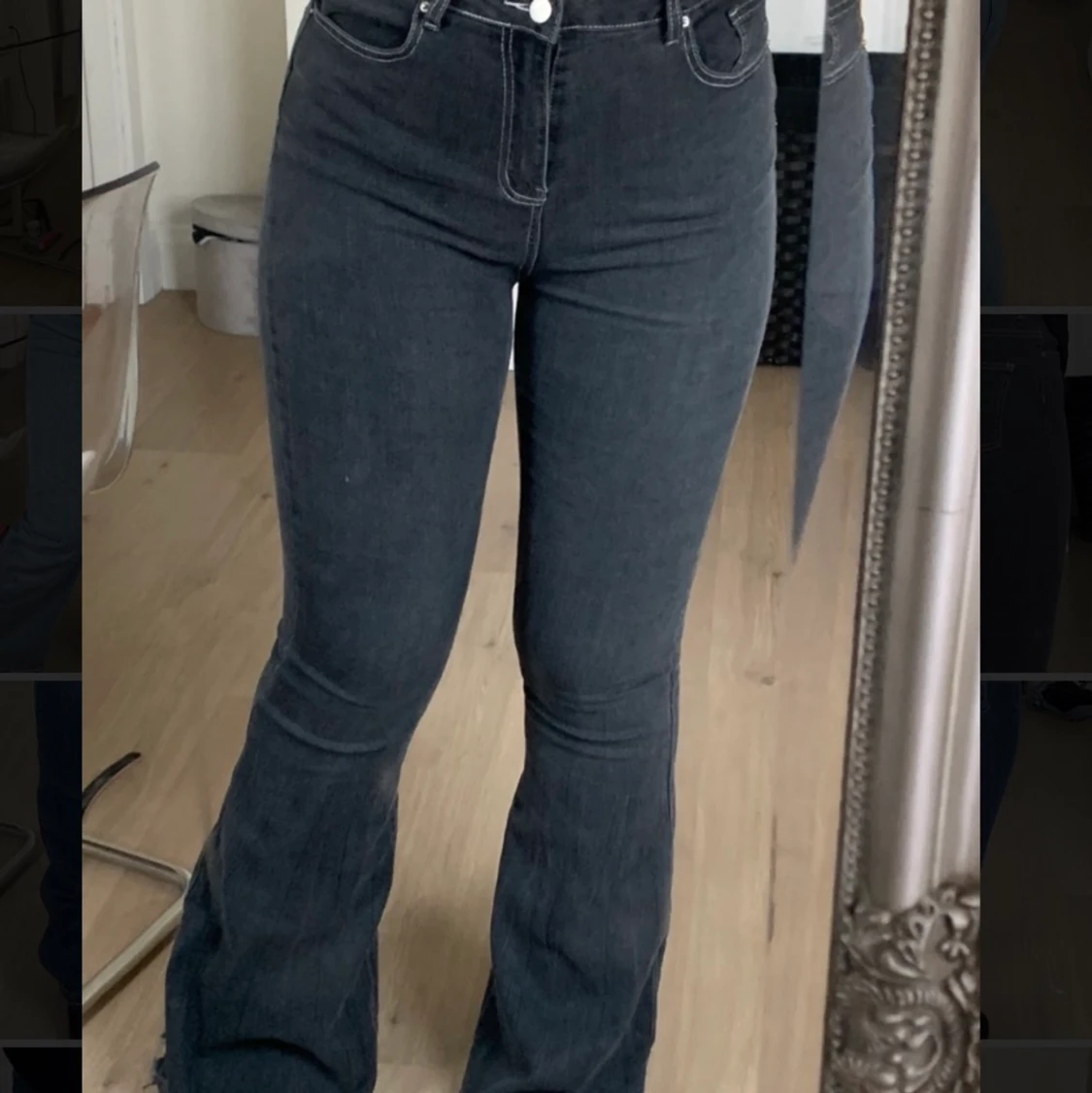 Grå bootcut jeans - 90