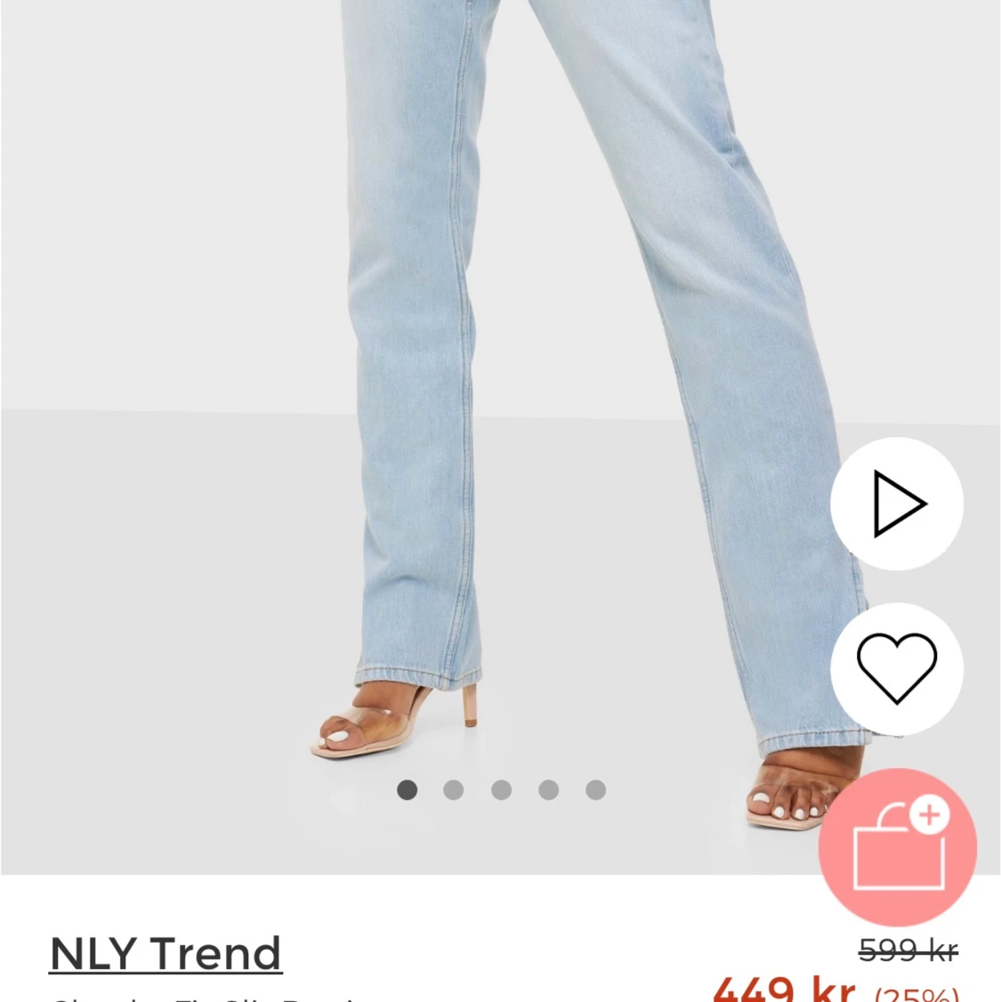 Högmidjade jeans med slits - 90