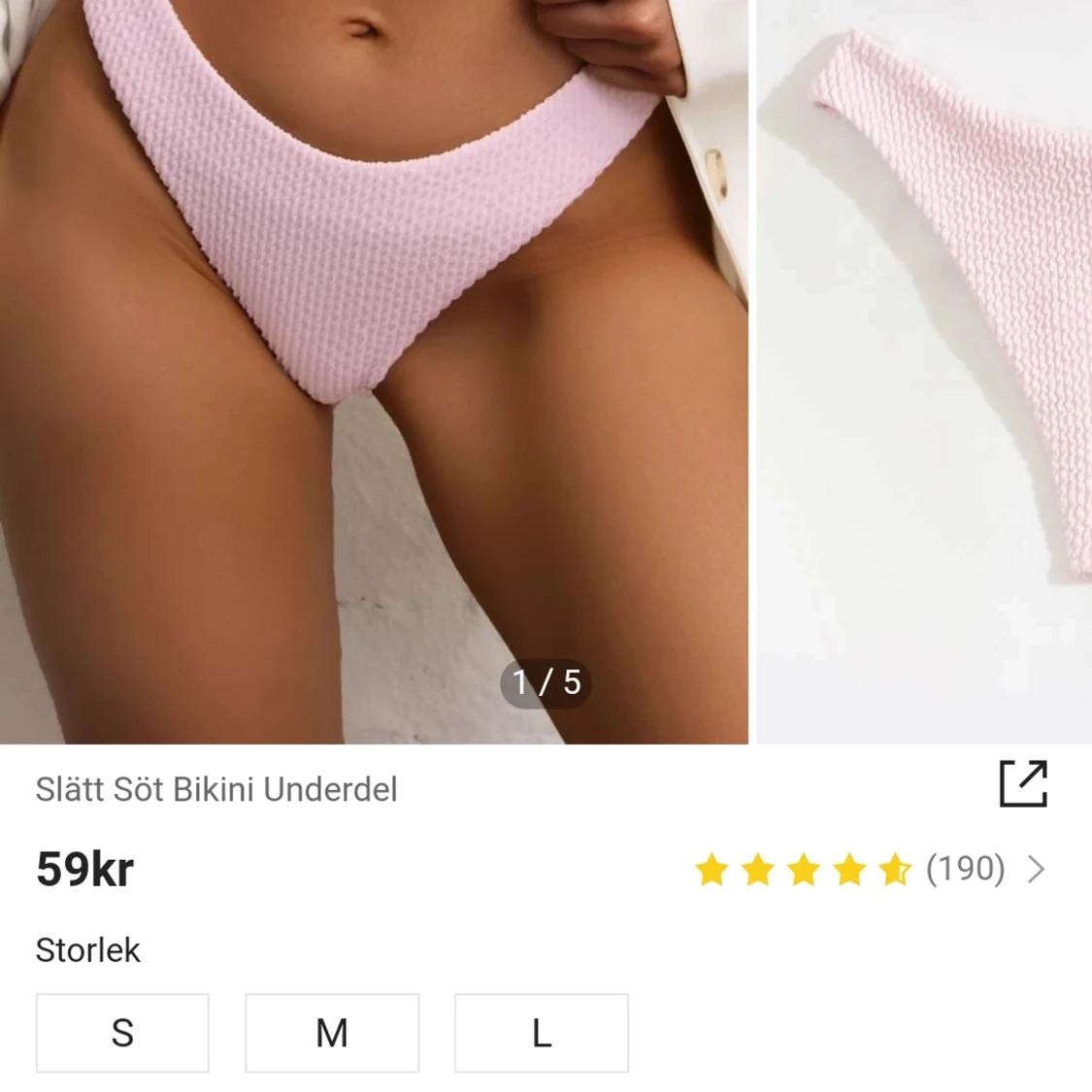 Shein bikini underdel rosa S