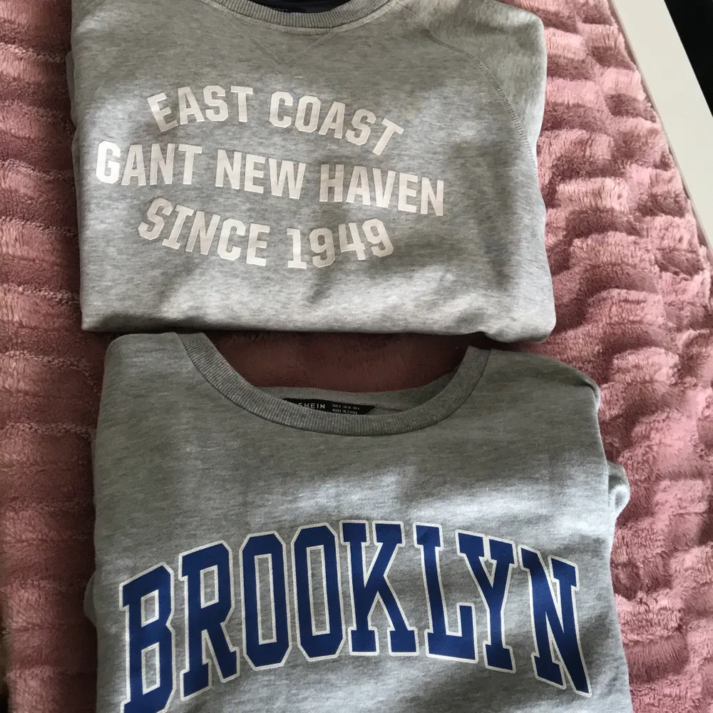 En gant sweatshirt och en college tröja,,, gant tröjan är i storlek 164 cm och i Brooklyn storlek s,, 100kr för båda. Tröjor & Koftor.