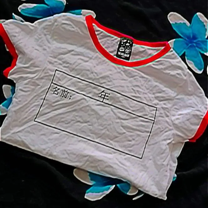 Crop top t-shirt från Japan. Super söt och ger en former. Det är en idrotts tröja från en japansk skola . Toppar.