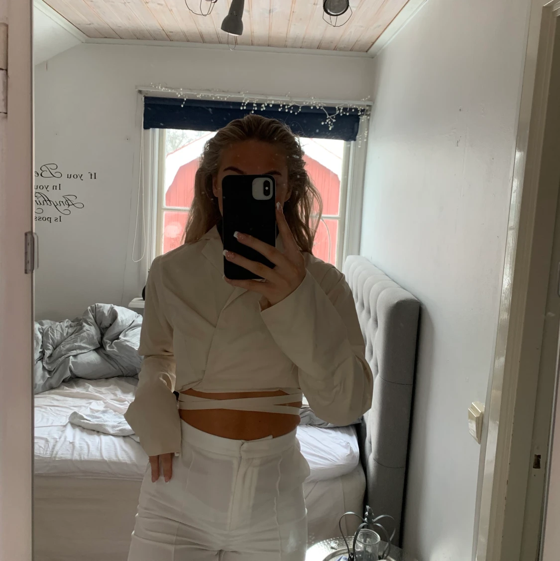 Croppad blazer med knytning