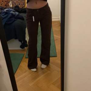 Skit snygga bruna lågmidjade jeans! Dom är så snygga, men jag använder inte riktigt dom. Helt nya, alla lappar sitter kvar. Storlek 38 men sitter bra på mig som är en 36/34. Kom privat om du har några frågor