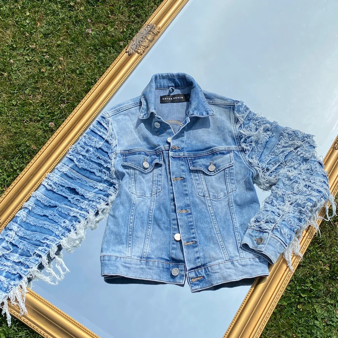 Jeansjacka med patchwork - 90