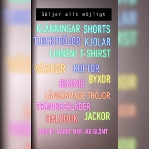 Mängder med kläder  - Visar upp bättre om ni söker något, tex klänningar så skickar jag fler bilder på dem. Priset varierar 