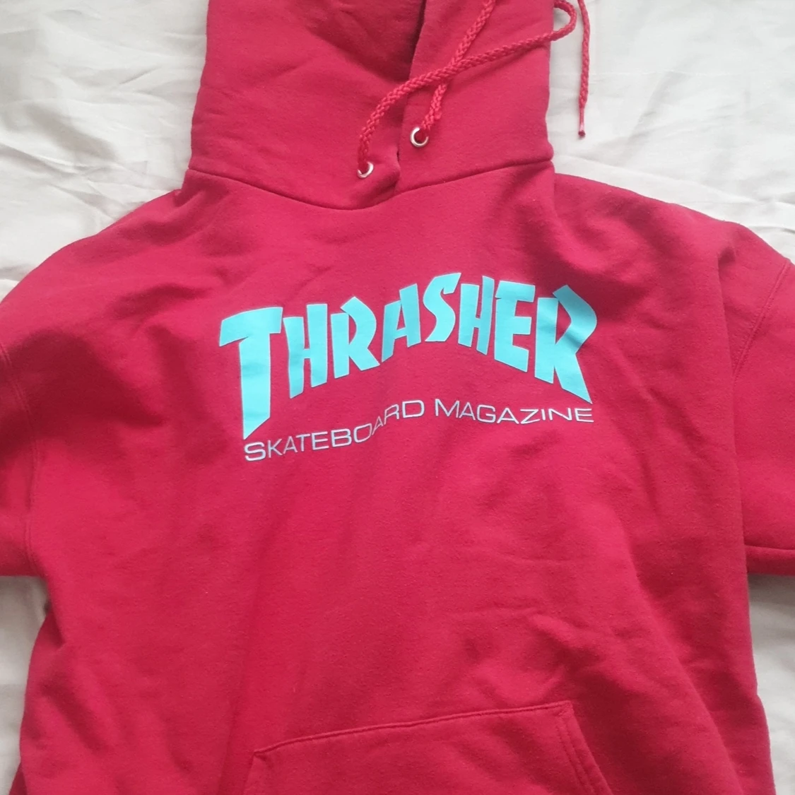 Röd thrasher hoodie 