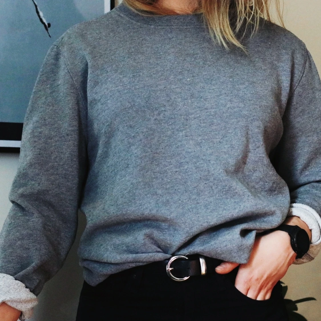 Grå tjocktröja