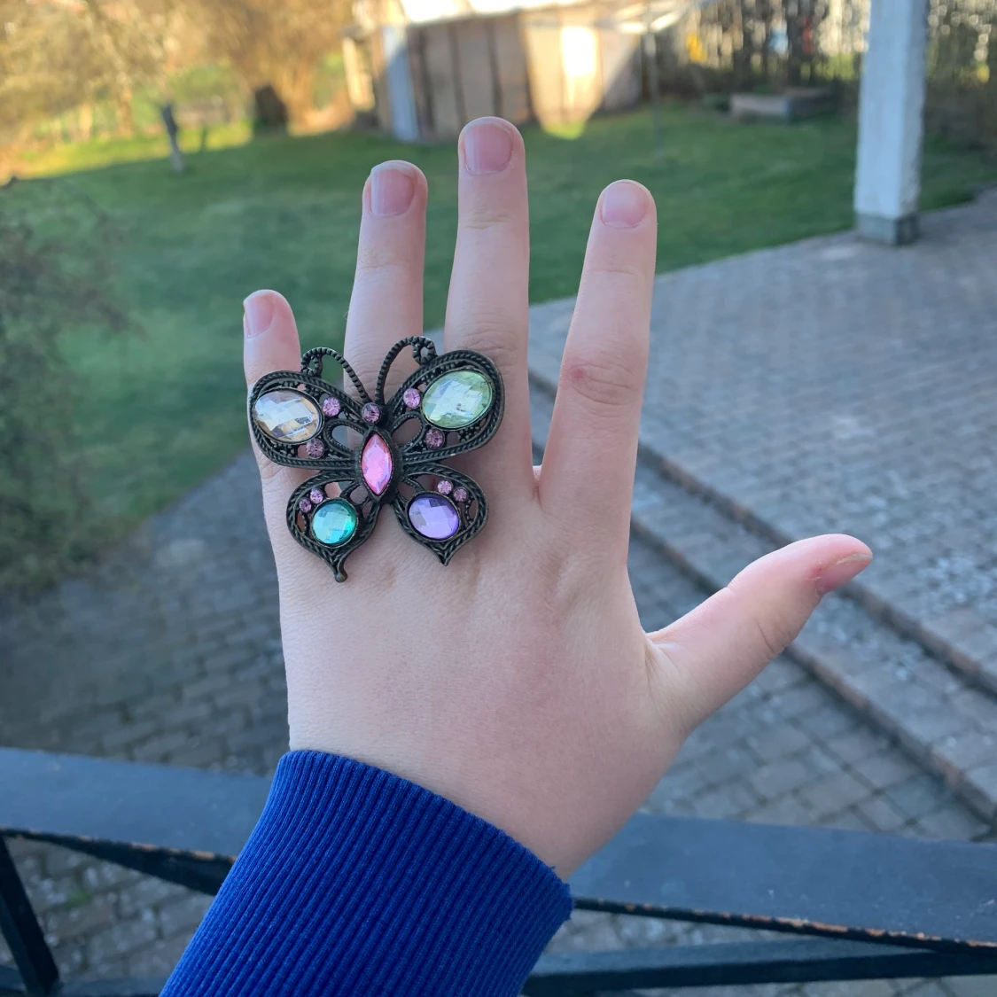 Butterfly ring bijou, kan ändra size - 90