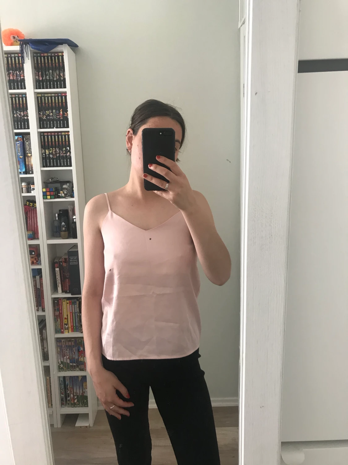 Rosa linne med spaghetti-straps