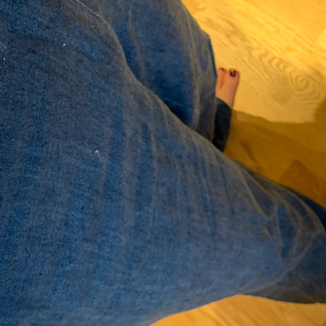 Marinblå linnebyxor - 91