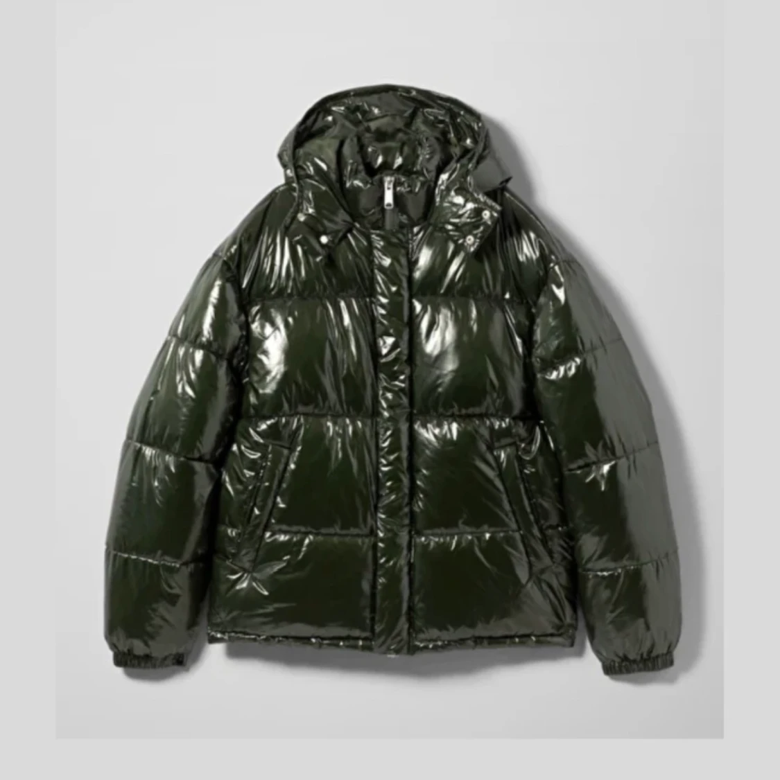 Weekday grön glansig jacka