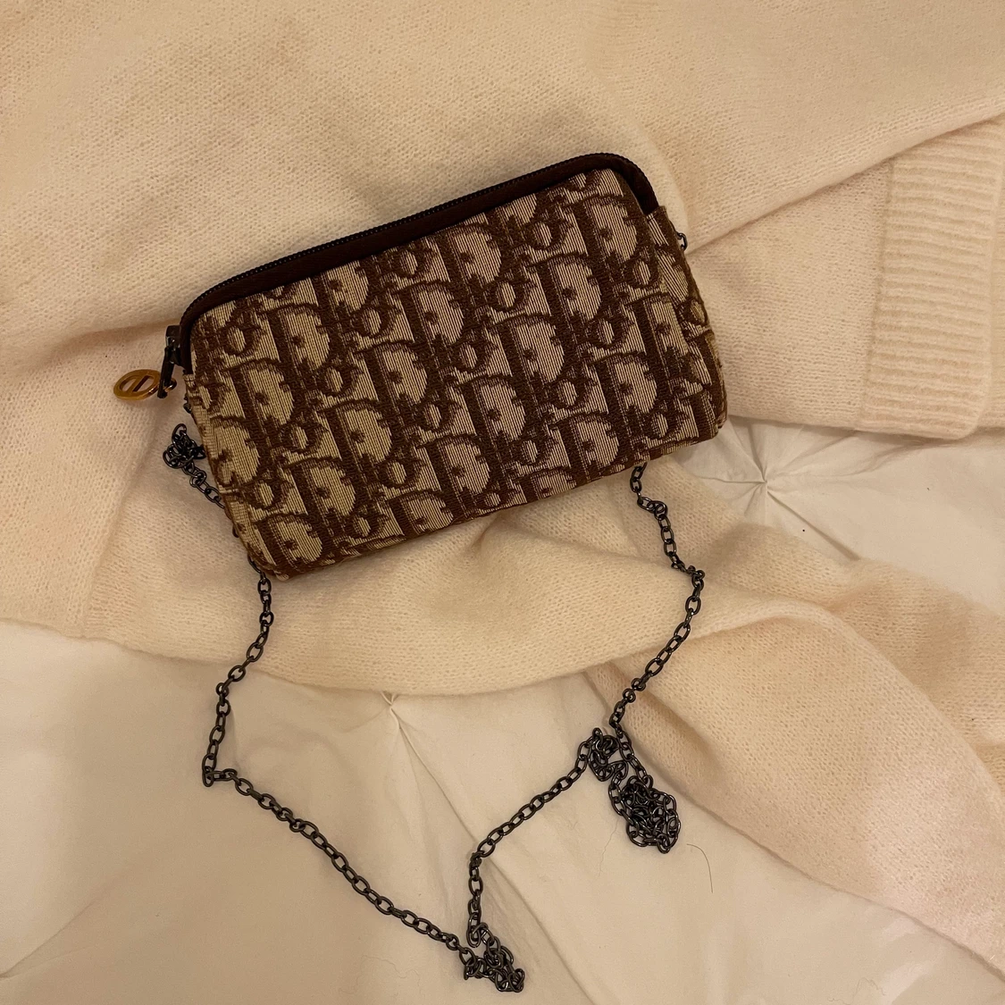 VINTAGE DIOR MONOGRAM CLOTH CLUTCH