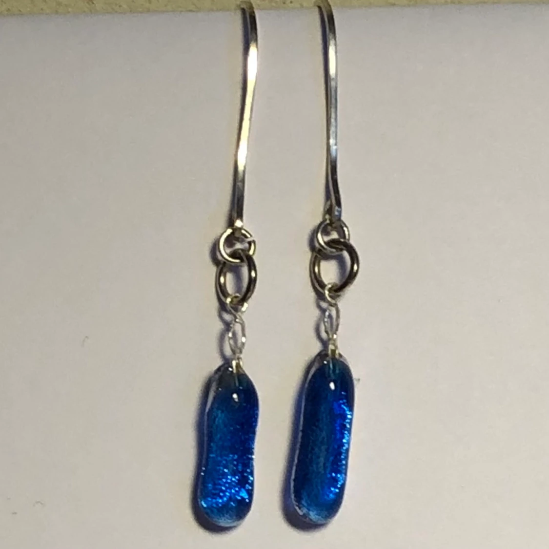 Handgjorda örhängen i blått glas - 91