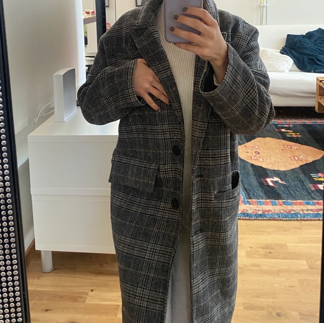 Grå mönstrad superfin kappa 😻 - 90