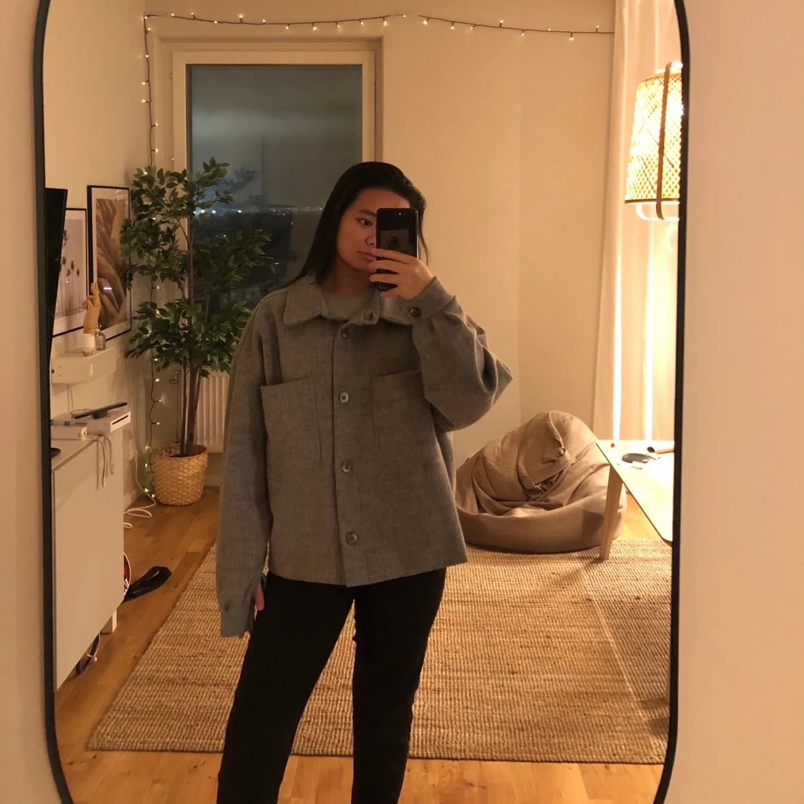 Oversized grå jacka