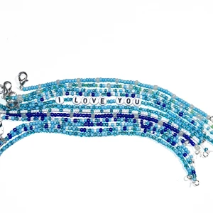 Pärlarmband  - Blå pärlband - hör av dig så får du det precis som du vill. 