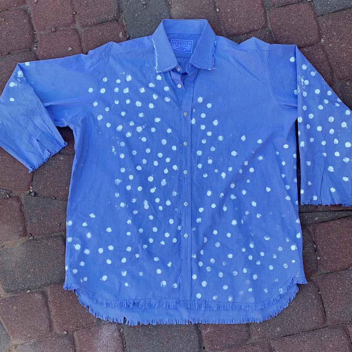 Vintage Collard Shirt, Upcycled 