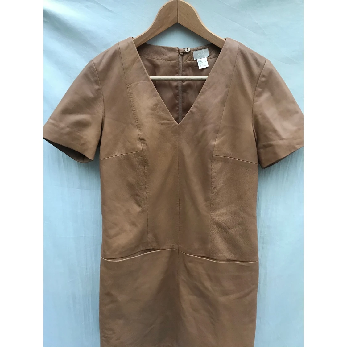 Skinn läder ljusbrun klänning st.34 - 90