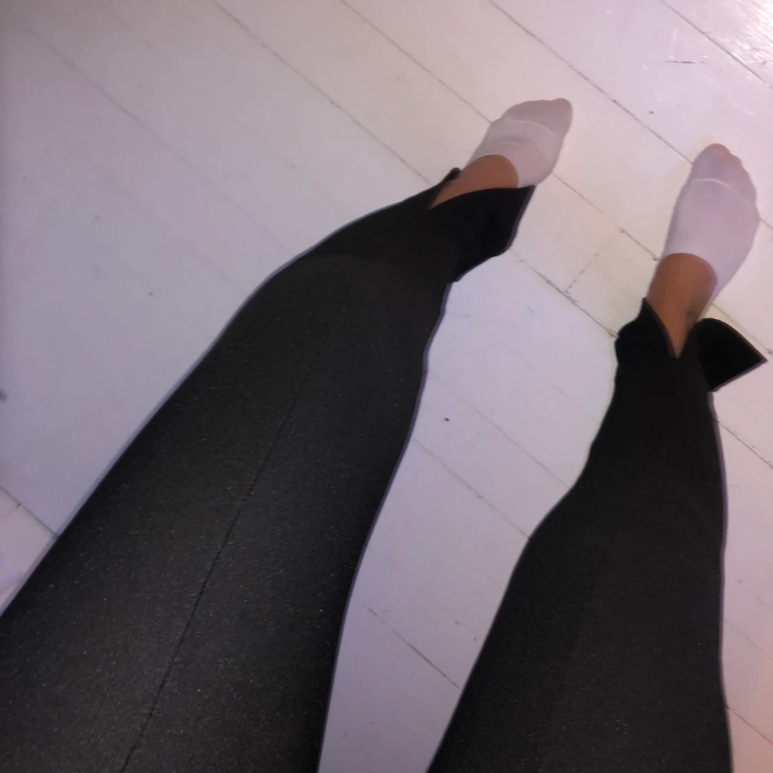ZARA RIBBED LEGGINGS med slits stl xs  - 91