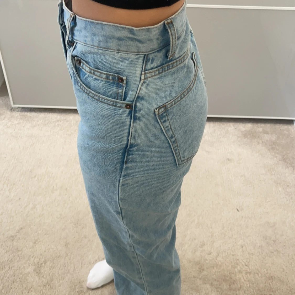 Lågmidjade jeans i ljus vintageblå ASOS - 91