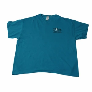 IDA - Vintage Graphic T-shirt - En riktigt Nice ljusblå/turkos tröja som är den perfekta sovtröjan eller för dig som gillar oversized tröjor. Har ett fint tryck över både bröstet och ryggen. Var thriftad för länge sedan i Dallas.