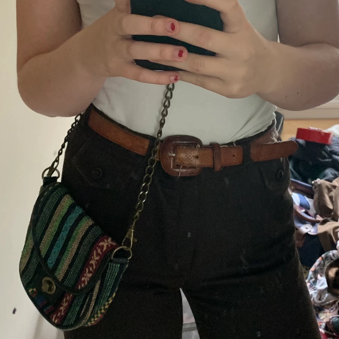 färgglad axelbandsväska - 91