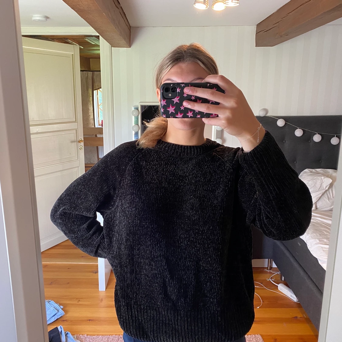 svart tröja i mjuktmaterial - 90