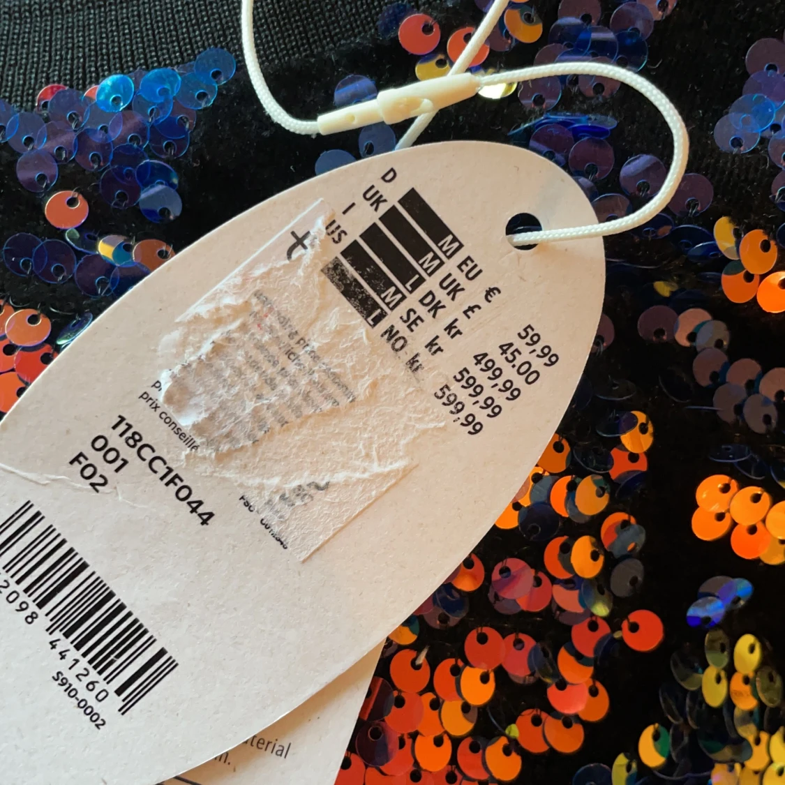 vacker paljett topp ny storlek M - 91