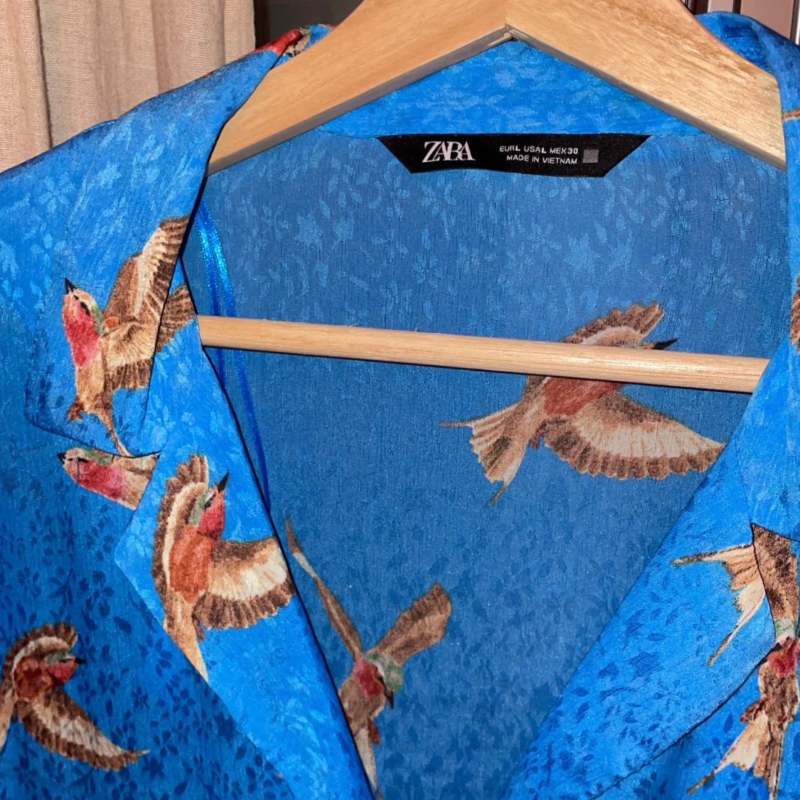 Blus fågelmönster ZARA L - 91