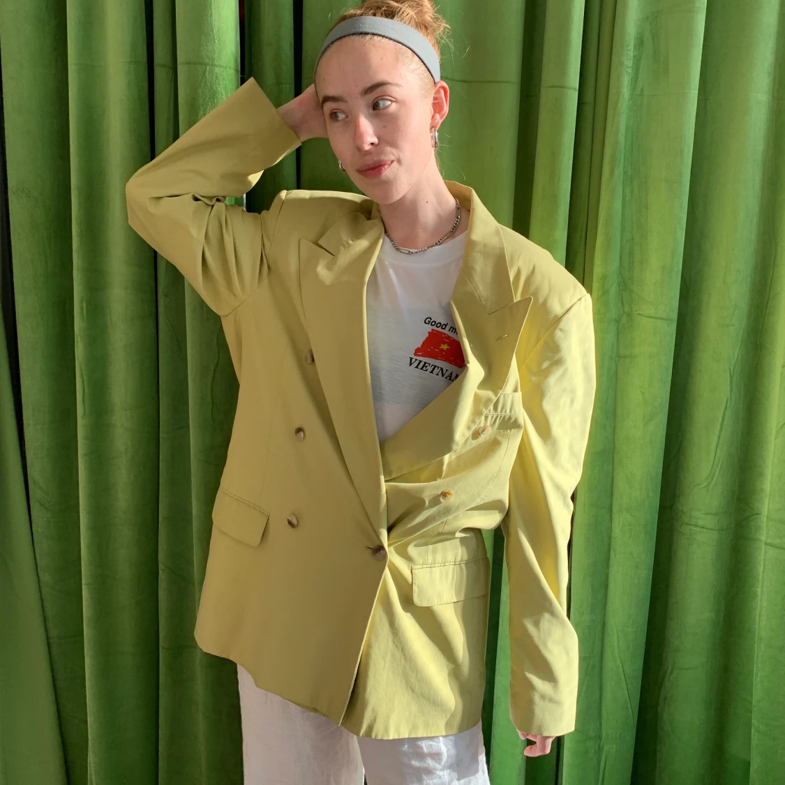 Grön/gul kavaj  - 90