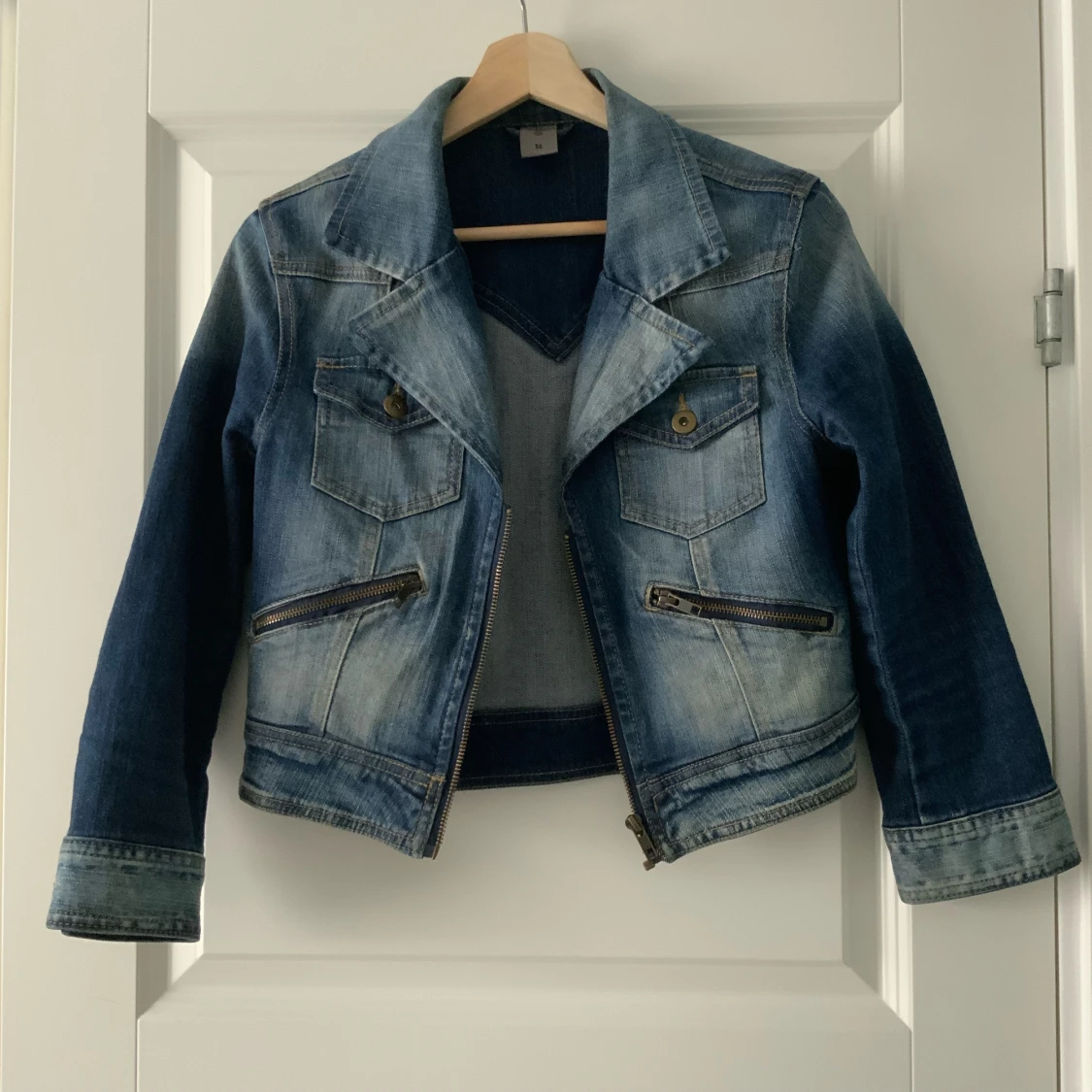 Vintage Croppad Jeansjacka  - 90