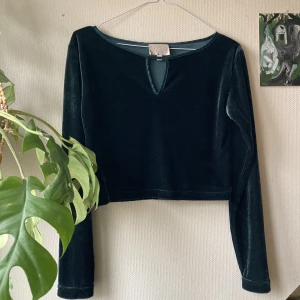 Sammets topp - Sammets topp i fin mörk grön färg. Utskärning ovanför bröstet. 