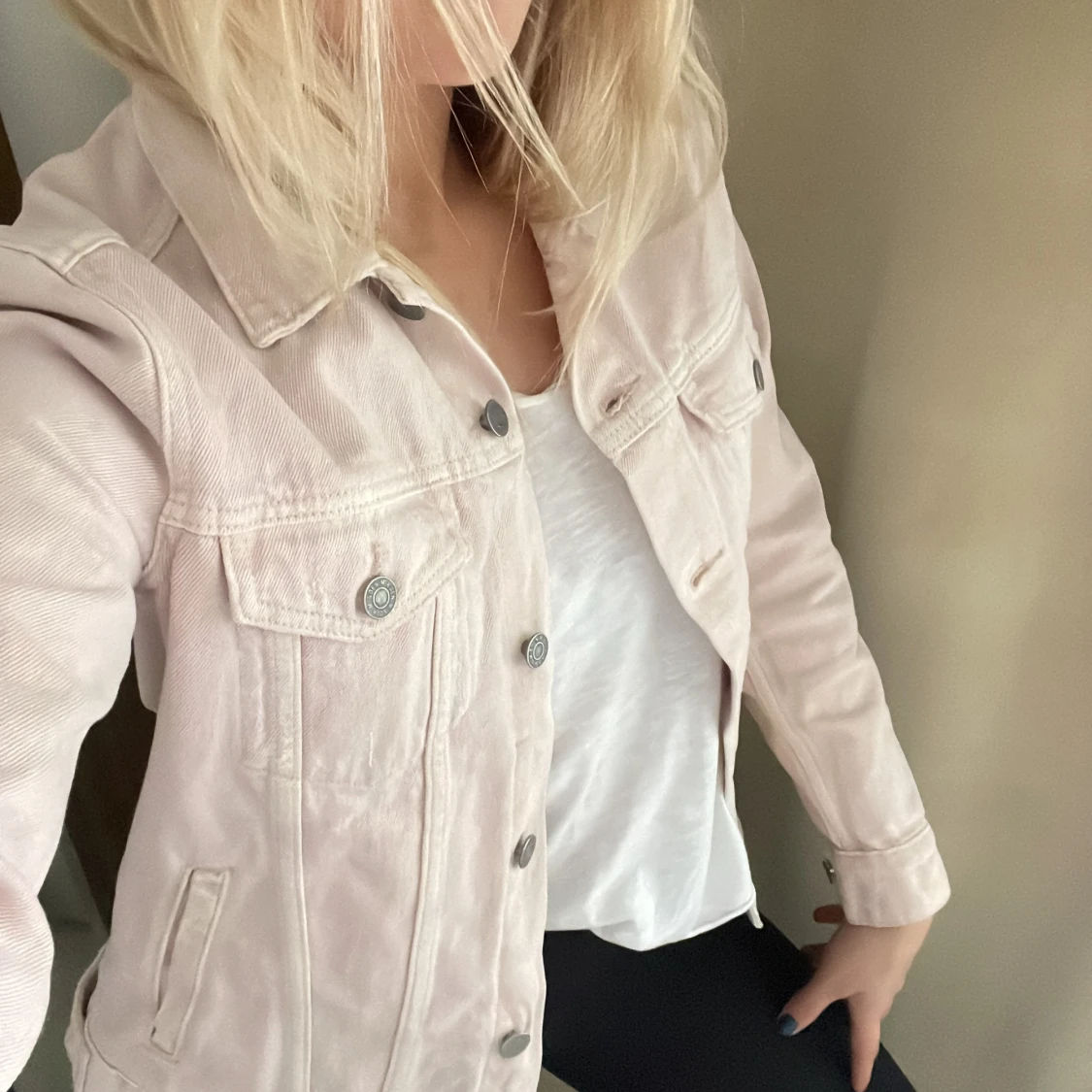 Ljusrosa/beige jeansjacka🌸 - 90