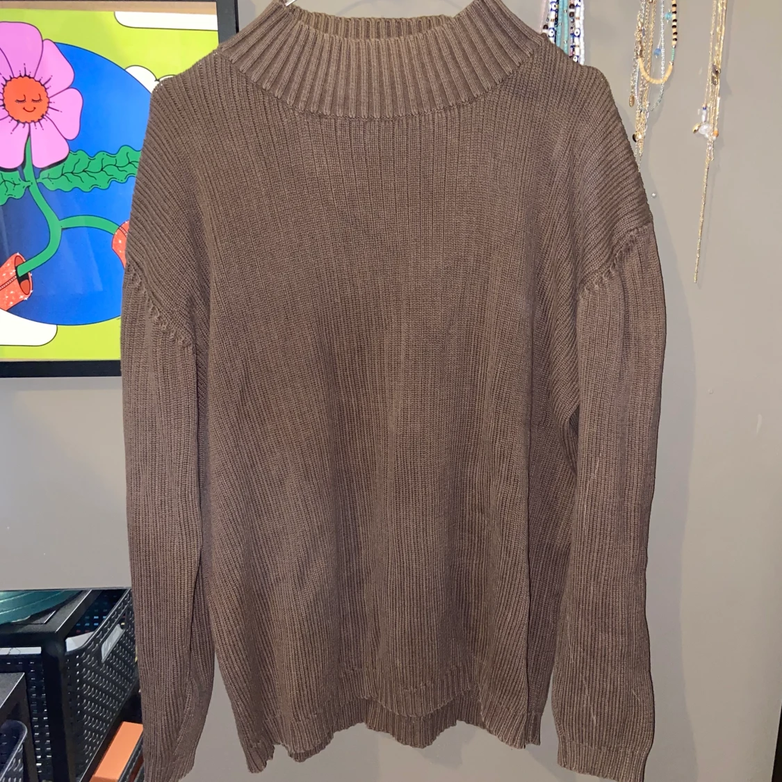 Brun stickad tröja - 91