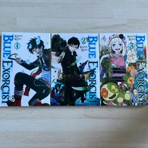 Blue Exorcist Manga Vol. 1-3 - I mycket bra skick, har läst ut alla och tänker inte fortsätta samla dessa :) 