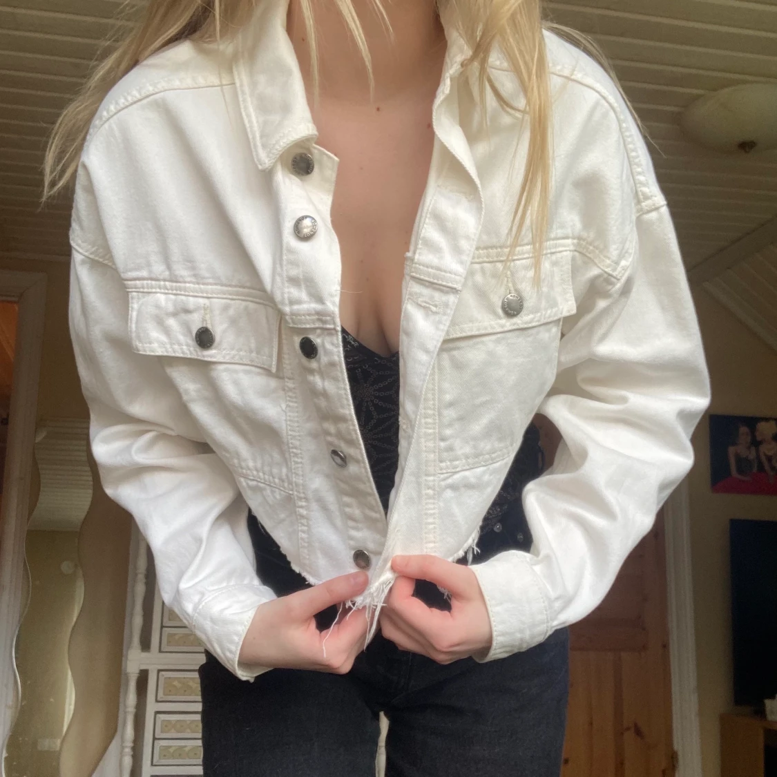 Oversized croppad jacka