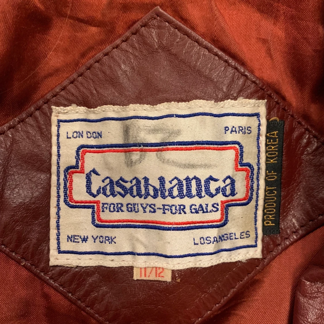 Vintage vinröd läderjacka - 90