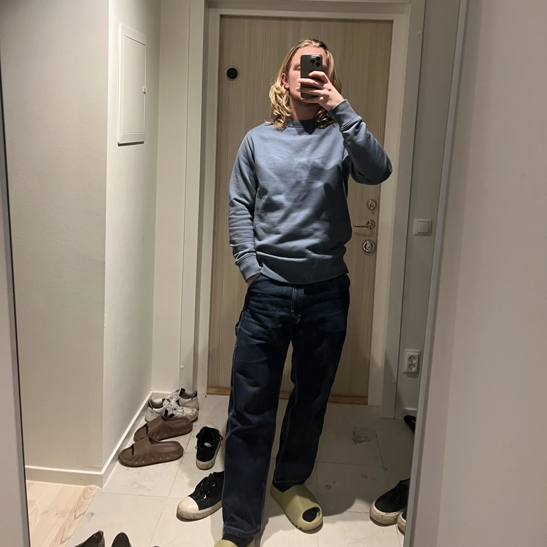 Ljusblå sweatshirt  - 90